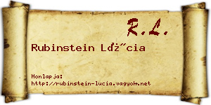 Rubinstein Lúcia névjegykártya